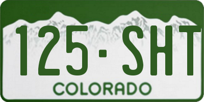 CO license plate 125SHT