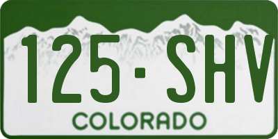 CO license plate 125SHV