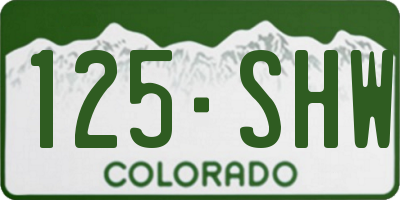 CO license plate 125SHW