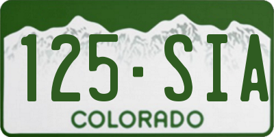 CO license plate 125SIA