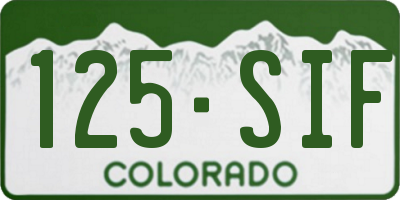 CO license plate 125SIF