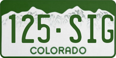 CO license plate 125SIG