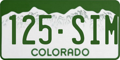 CO license plate 125SIM