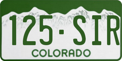 CO license plate 125SIR