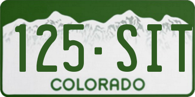 CO license plate 125SIT
