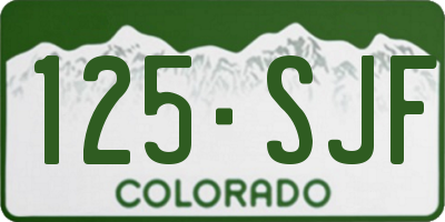 CO license plate 125SJF