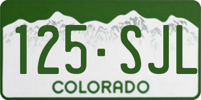 CO license plate 125SJL