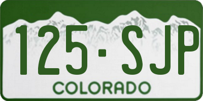 CO license plate 125SJP