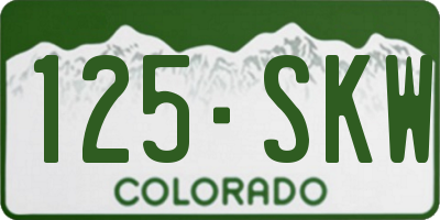 CO license plate 125SKW