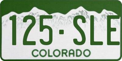 CO license plate 125SLE