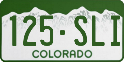 CO license plate 125SLI