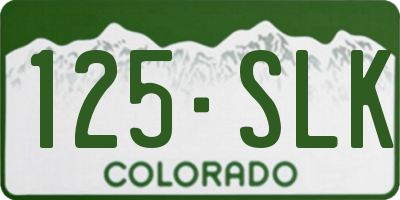 CO license plate 125SLK