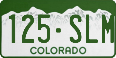 CO license plate 125SLM