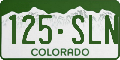 CO license plate 125SLN