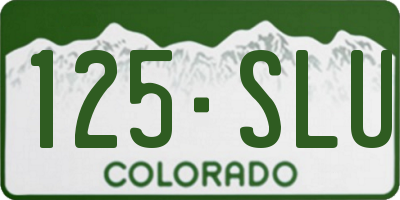 CO license plate 125SLU