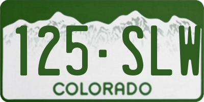 CO license plate 125SLW