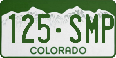 CO license plate 125SMP