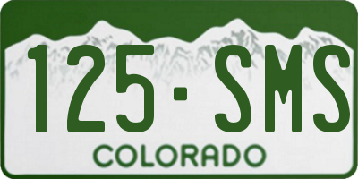 CO license plate 125SMS