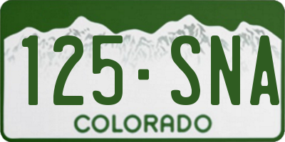 CO license plate 125SNA