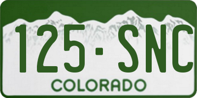 CO license plate 125SNC