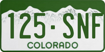 CO license plate 125SNF