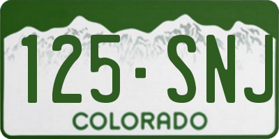 CO license plate 125SNJ