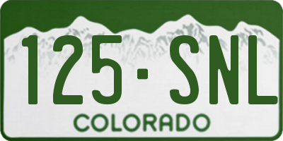 CO license plate 125SNL
