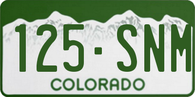 CO license plate 125SNM