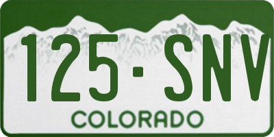 CO license plate 125SNV