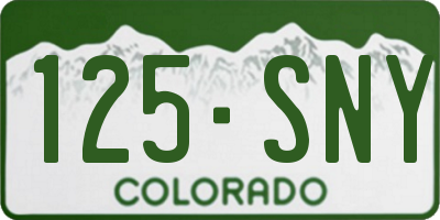 CO license plate 125SNY