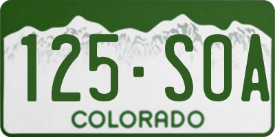 CO license plate 125SOA