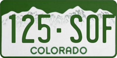 CO license plate 125SOF
