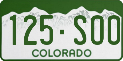CO license plate 125SOO