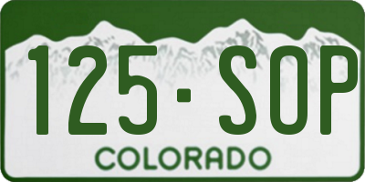 CO license plate 125SOP