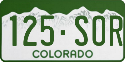 CO license plate 125SOR
