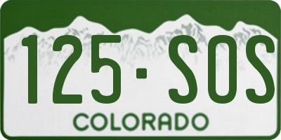 CO license plate 125SOS