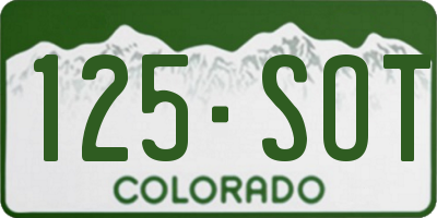 CO license plate 125SOT