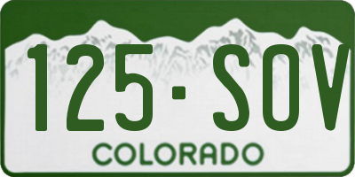 CO license plate 125SOV