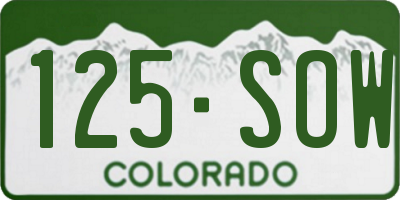 CO license plate 125SOW