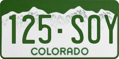 CO license plate 125SOY
