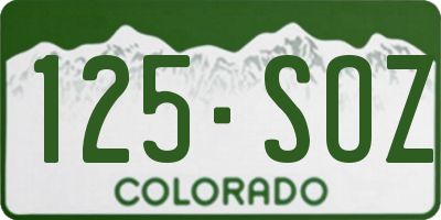 CO license plate 125SOZ