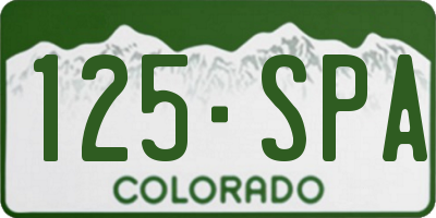 CO license plate 125SPA