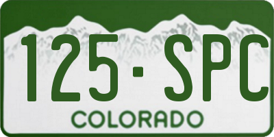 CO license plate 125SPC