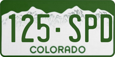 CO license plate 125SPD
