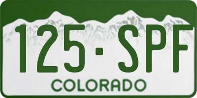 CO license plate 125SPF