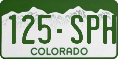CO license plate 125SPH