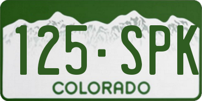 CO license plate 125SPK