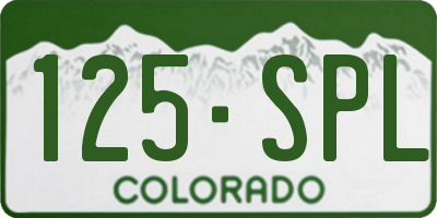CO license plate 125SPL