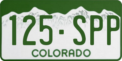 CO license plate 125SPP