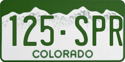 CO license plate 125SPR